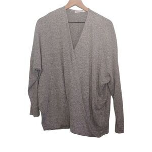Project Social T Gray Surplice Faux Wrap Top Size Medium